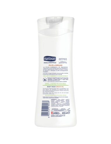 mantovani bagnoschiuma 400ml - neutro - olio di argan: tuttocasashop.live: igiene e cura della persona