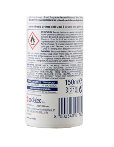lycia deodorante spray 150ml - me & you - 48h - no alcool - senza sali: tuttocasashop.live: igiene e cura della persona