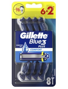 gillette blue 3 rasoi radi & getta trilama - 8 pezzi - comfort: tuttocasashop.live: igiene e cura della persona