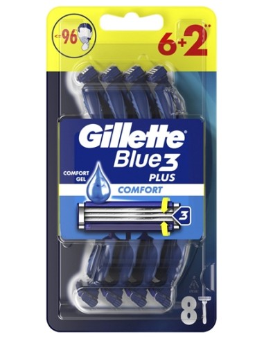 gillette blue 3 rasoi radi & getta trilama - 8 pezzi - comfort: tuttocasashop.live: igiene e cura della persona