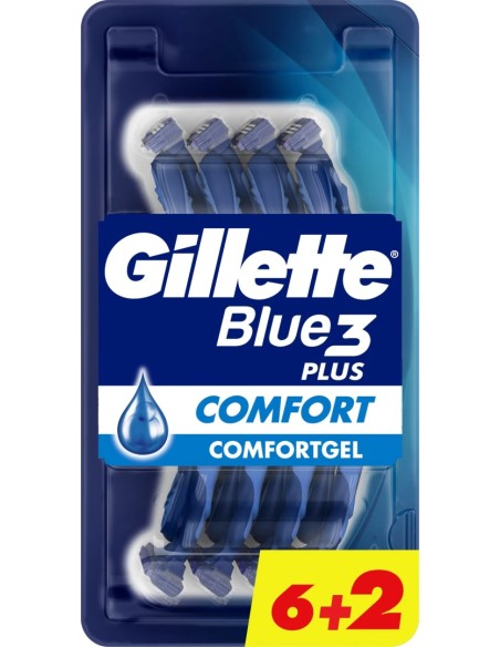 gillette blue 3 rasoi radi & getta trilama - 8 pezzi - comfort: tuttocasashop.live: igiene e cura della persona
