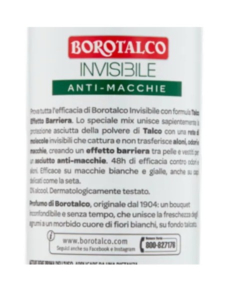 borotalco roberts deodorante spray - 150ml - invisible - 48h: tuttocasashop.live: igiene e cura della persona