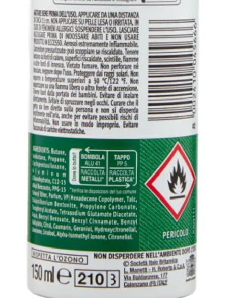 borotalco roberts deodorante spray - 150ml - invisible - 48h: tuttocasashop.live: igiene e cura della persona