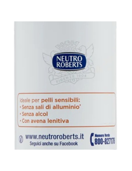 neutro roberts deodorante spray 150ml - pelle sensibile - con avena lenitiva: tuttocasashop.live: igiene e cura della persona