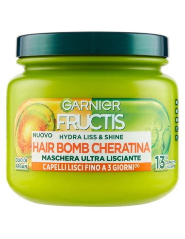fructis maschera capelli 320ml - hydra liss & shine - ultra lisciante: tuttocasashop.live: igiene e cura della persona