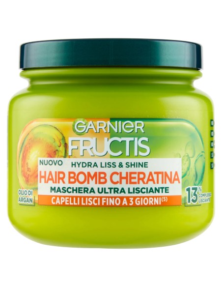 fructis maschera capelli 320ml - hydra liss & shine - ultra lisciante: tuttocasashop.live: igiene e cura della persona
