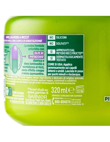 fructis maschera capelli 320ml - hydra ricci - capelli ricci ultra idratante: tuttocasashop.live: igiene e cura della persona