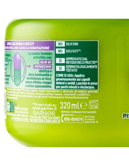 fructis maschera capelli 320ml - hydra ricci - capelli ricci ultra idratante: tuttocasashop.live: igiene e cura della persona
