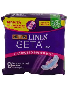 lines seta ultra assorbenti - 9 pezzi - lungo con ali: tuttocasashop.live: igiene e cura della persona