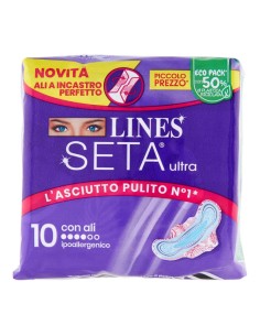 lines seta ultra assorbenti - 10 pezzi - anatomico con ali: tuttocasashop.live: igiene e cura della persona