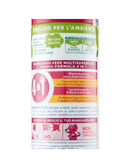 emulsio mangiapolvere l'antistatico spray 4in1 300ml - magnolia e gelsomino: tuttocasashop.live: pulizia e cura della casa