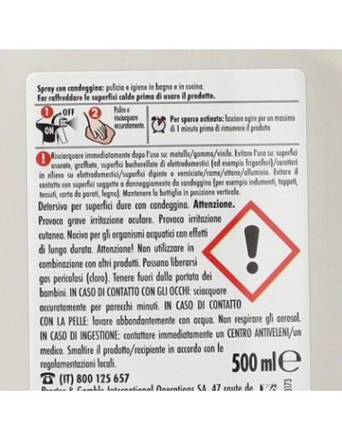 mastrolindo spray 500ml - con candeggina - extra potere igienizzante: tuttocasashop.live: pulizia e cura della casa
