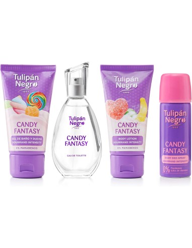 tulipan negro - deo 150ml+doccia 75ml+edt 50ml+body lot. 75ml - candy fantas: tuttocasashop.live: igiene e cura della persona