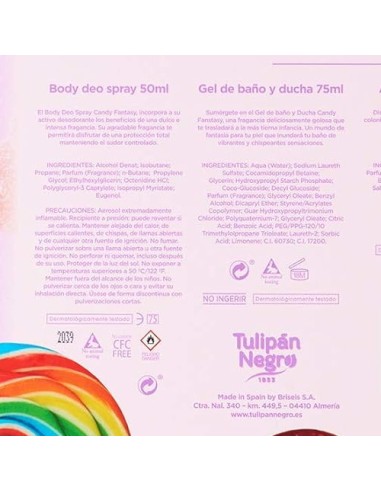 tulipan negro - deo 150ml+doccia 75ml+edt 50ml+body lot. 75ml - candy fantas: tuttocasashop.live: igiene e cura della persona