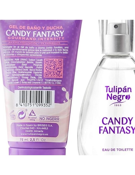 tulipan negro - deo 150ml+doccia 75ml+edt 50ml+body lot. 75ml - candy fantas: tuttocasashop.live: igiene e cura della persona