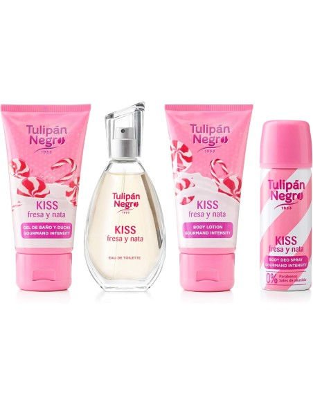 tulipan negro - deo 150ml+doccia 75ml+edt 50ml+body lot 75ml - fresaa y nata: tuttocasashop.live: igiene e cura della persona