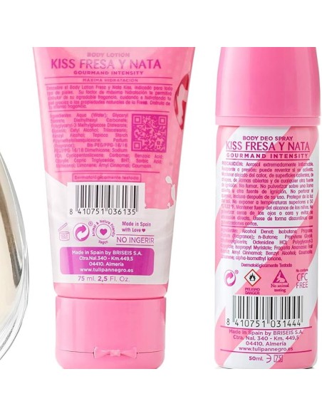 tulipan negro - deo 150ml+doccia 75ml+edt 50ml+body lot 75ml - fresaa y nata: tuttocasashop.live: igiene e cura della persona