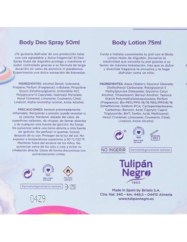 tulipan negro - deo 150ml+doccia 75ml+edt 50ml+body lot 75ml - algoton nube: tuttocasashop.live: igiene e cura della persona