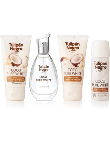 tulipan negro - deo 150ml+doccia 75ml+edt 50ml+body lot 75ml - coco pure whi: tuttocasashop.live: igiene e cura della persona