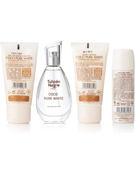 tulipan negro - deo 150ml+doccia 75ml+edt 50ml+body lot 75ml - coco pure whi: tuttocasashop.live: igiene e cura della persona