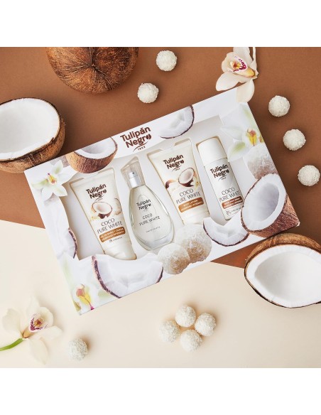 tulipan negro - deo 150ml+doccia 75ml+edt 50ml+body lot 75ml - coco pure whi: tuttocasashop.live: igiene e cura della persona