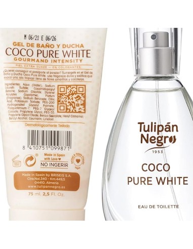 tulipan negro - deo 150ml+doccia 75ml+edt 50ml+body lot 75ml - coco pure whi: tuttocasashop.live: igiene e cura della persona
