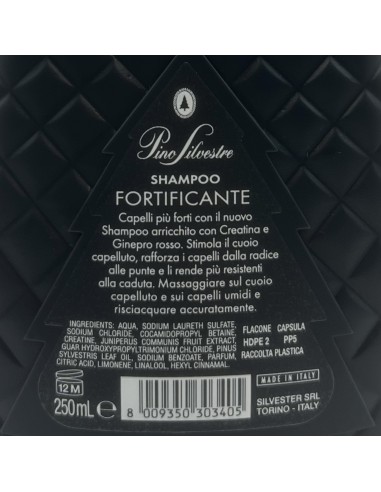 pino silvestre shampoo 250ml - fortificante - creatina e ginepro rosso: tuttocasashop.live: igiene e cura della persona
