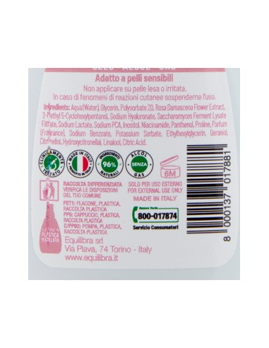 equilibra deodorante vapo no gas - 75ml - rosa ialuronica - delicatezza 24h: tuttocasashop.live: igiene e cura della persona