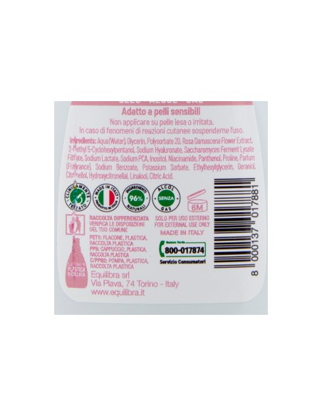 equilibra deodorante vapo no gas - 75ml - rosa ialuronica - delicatezza 24h: tuttocasashop.live: igiene e cura della persona