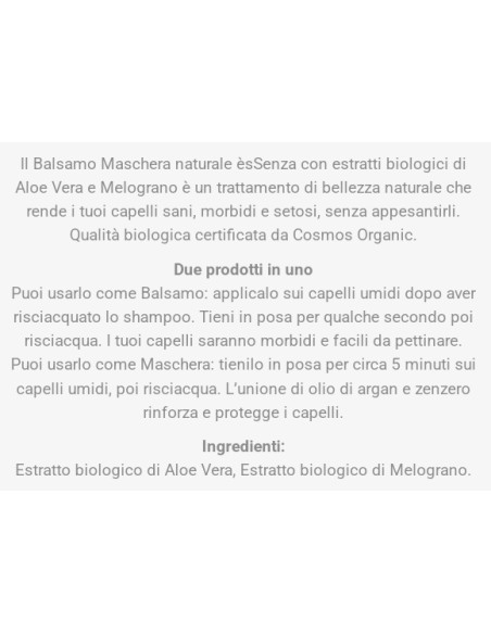 essenza maschera per capelli 200ml - aloe & melograno - capelli grassi: tuttocasashop.live: igiene e cura della persona