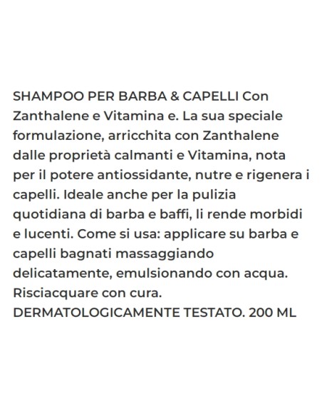 noxzema professiona shampoo barba & capelli 200ml - zanthalene e vitamina e: tuttocasashop.live: igiene e cura della persona