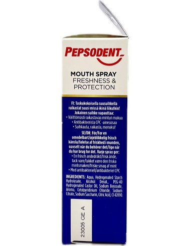 pepsodent mouth spray freshness & protection - 15ml - spray alito fresco: tuttocasashop.live: igiene e cura della persona