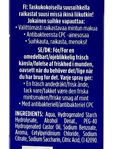 pepsodent mouth spray freshness & protection - 15ml - spray alito fresco: tuttocasashop.live: igiene e cura della persona