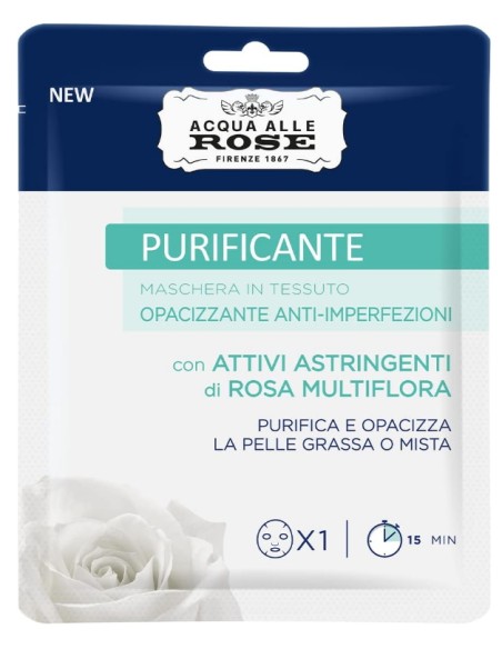 acqua alle rose maschera in tessuto opacizzante anti-imperfezioni: tuttocasashop.live: igiene e cura della persona