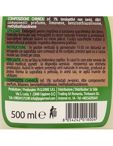care detergente legno spray 500ml - deterge protegge e lucida: tuttocasashop.live: pulizia e cura della casa