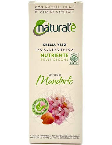 natural'e' crema viso ipoallergenica nutriente - 75ml - olio di mandorle: tuttocasashop.live: igiene e cura della persona