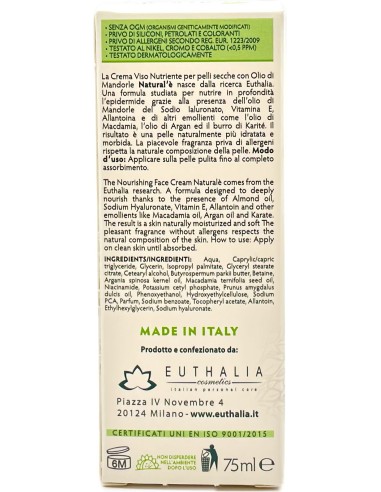 natural'e' crema viso ipoallergenica nutriente - 75ml - olio di mandorle: tuttocasashop.live: igiene e cura della persona