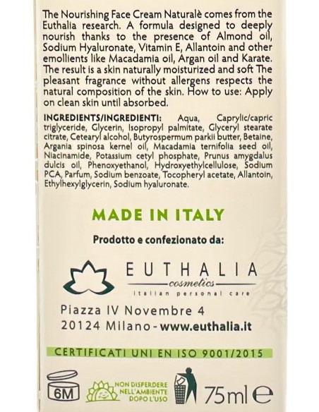 natural'e' crema viso ipoallergenica nutriente - 75ml - olio di mandorle: tuttocasashop.live: igiene e cura della persona