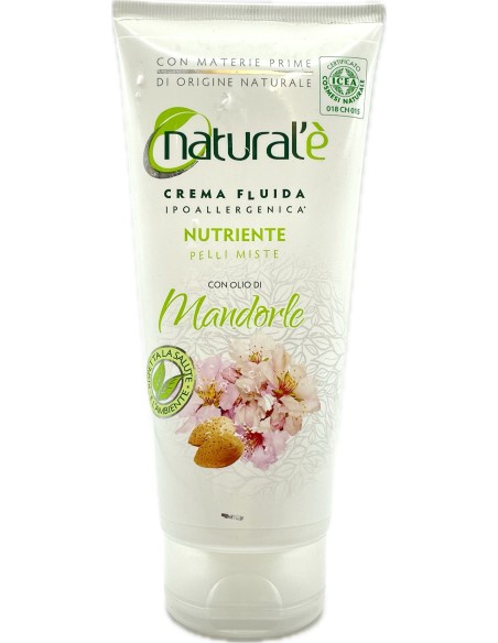natural'e' crema fluida ipoallergenica nutriente - 200ml - olio di mandorle: tuttocasashop.live: igiene e cura della persona