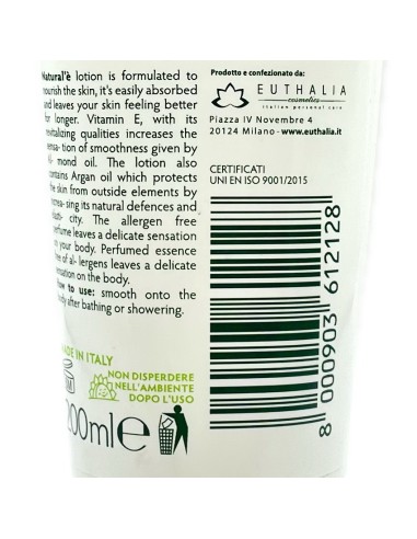 natural'e' crema fluida ipoallergenica nutriente - 200ml - olio di mandorle: tuttocasashop.live: igiene e cura della persona