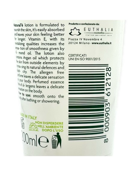 natural'e' crema fluida ipoallergenica nutriente - 200ml - olio di mandorle: tuttocasashop.live: igiene e cura della persona