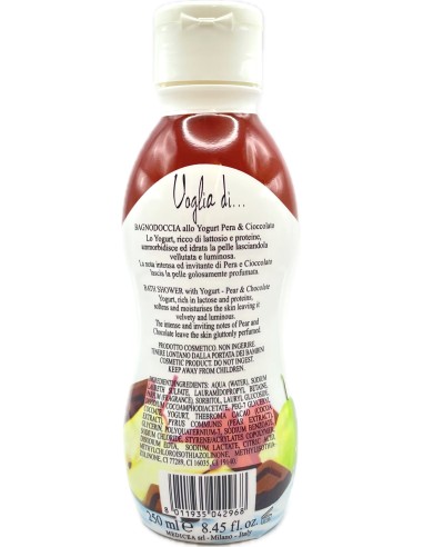 voglia di... bagnodoccia allo yogurt - 250ml - pera & cioccolato: tuttocasashop.live: igiene e cura della persona