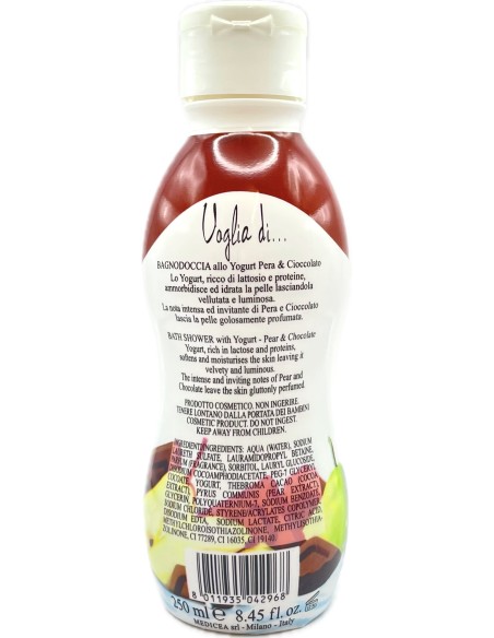 voglia di... bagnodoccia allo yogurt - 250ml - pera & cioccolato: tuttocasashop.live: igiene e cura della persona