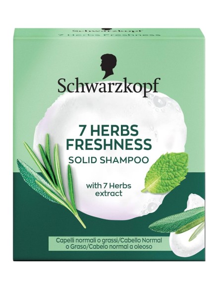 schwarzkopf shampoo solido - 60g - con estratti delle 7 erbe - freshness: tuttocasashop.live: igiene e cura della persona