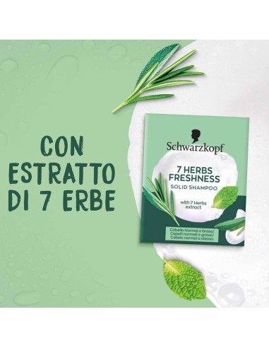 schwarzkopf shampoo solido - 60g - con estratti delle 7 erbe - freshness: tuttocasashop.live: igiene e cura della persona