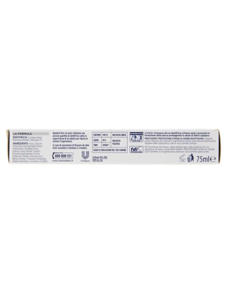 mentadent dentifricio 75ml - protezione famiglia - igiene quotidiana: tuttocasashop.live: igiene e cura della persona