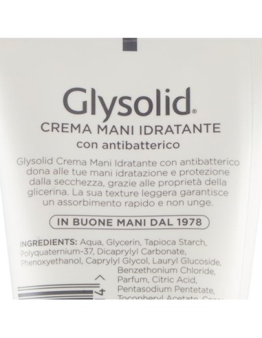 glysolid crema mani tubo 75ml - idratante con antibatterico: tuttocasashop.live: igiene e cura della persona