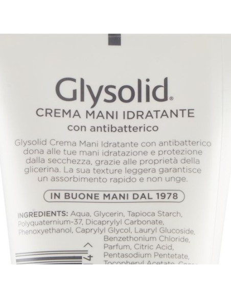 glysolid crema mani tubo 75ml - idratante con antibatterico: tuttocasashop.live: igiene e cura della persona