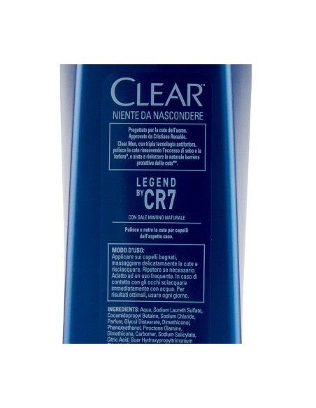clear shampoo antiforfora 225ml - nutriente legend by cr7 cristiano ronaldo: tuttocasashop.live: igiene e cura della persona