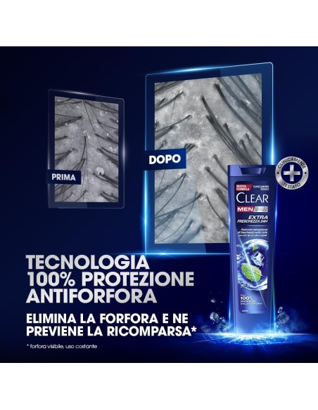 clear shampoo antiforfora 225ml - extra freschezza 24h: tuttocasashop.live: igiene e cura della persona